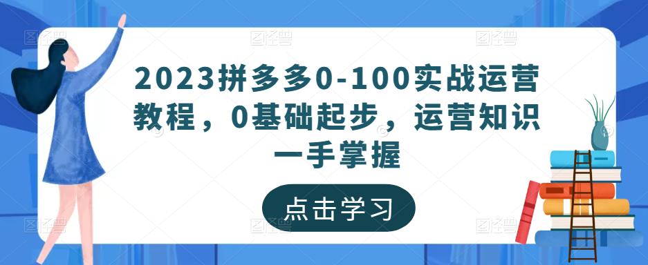 2023拼多多0-100实战运营教程，0基础起步，运营知识一手掌握-学习资源库