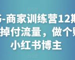 小红书-商家训练营12期:让商家丢掉付流量,做个赚钱的小红书博主-学习资源库