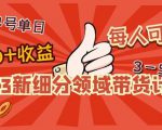 2023新细分领域带货计划：单号单日1000+收益不难，每人可操作3-5个账号-学习资源库