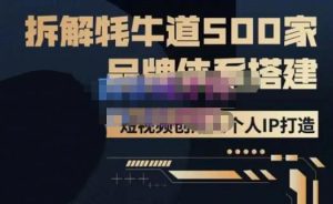 牛牛·500家餐饮品牌搭建&短视频深度解析，拆解牦牛道500家品牌体系搭建-学习资源库