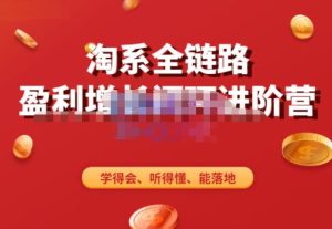 淘系全链路盈利增长闭环进阶营，融合全店动销，学得会、听得懂、能落地！-学习资源库