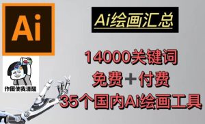 AI绘画汇总14000关键词+35个国内AI绘画工具(兔费+付费)头像壁纸不用愁-学习资源库