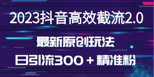 日引300＋创业粉，独家抖音高效截流2.0玩法（价值1280）-学习资源库
