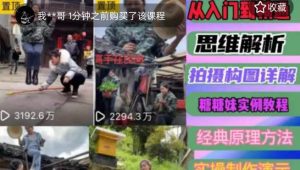 东方糖糖妹抖音短视频全套实战课思维+拍摄+剪辑+运营,从入门到精通-学习资源库