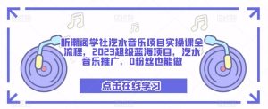 听潮阁学社汽水音乐项目实操课全流程,2023超级蓝海项目,汽水音乐推广,0粉丝也能做-学习资源库