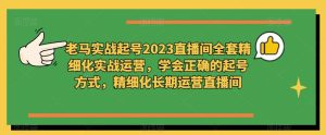 老马实战起号2023直播间全套精细化实战运营,学会正确的起号方式,精细化长期运营直播间-学习资源库