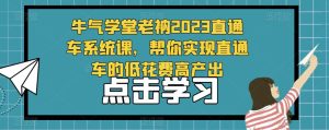 牛气学堂老衲2023直通车系统课,帮你实现直通车的低花费高产出-学习资源库