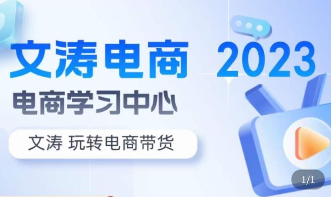 文涛电商·7天零基础自然流起号，​快速掌握店铺运营的核心玩法，突破自然展现量，玩转直播带货-学习资源库