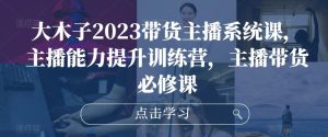 大木子2023带货主播系统课,主播能力提升训练营,主播带货必修课-学习资源库