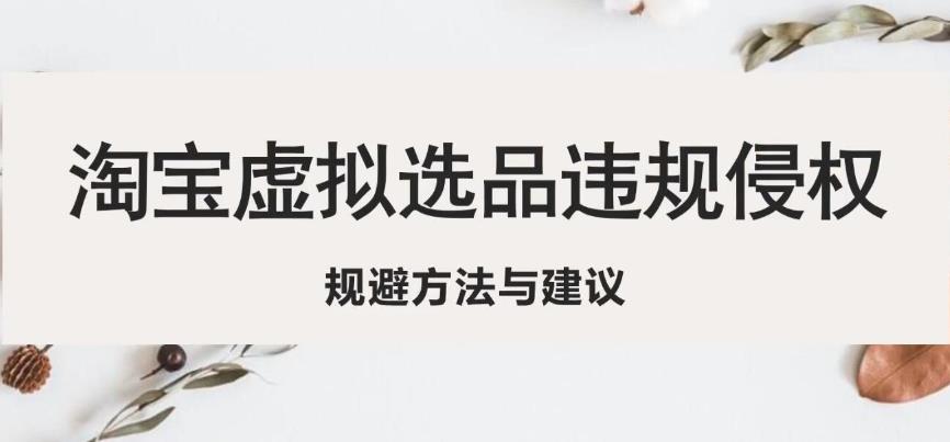 淘宝虚拟违规侵权规避方法与建议，6个部分详细讲解，做虚拟资源必看-学习资源库