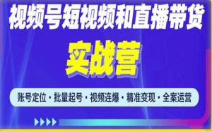 2023最新微信视频号引流和变现全套运营实战课程,小白也能玩转视频号短视频和直播运营-学习资源库