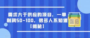 需求大于供应的项目,一单利润50-100,很多人不知道【揭秘】-学习资源库