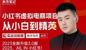 风口再至-米杰小红书虚拟电商项目3.0全网首发单号月收益过万可批量!-学习资源库