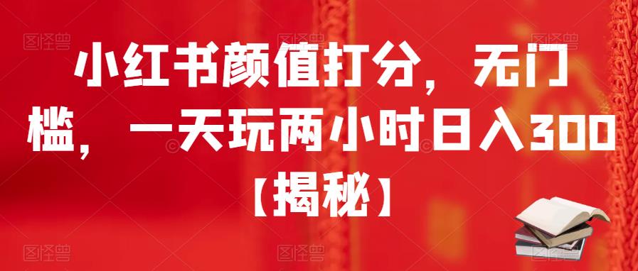 小红书颜值打分，无门槛，一天玩两小时日入300+【揭秘】-学习资源库