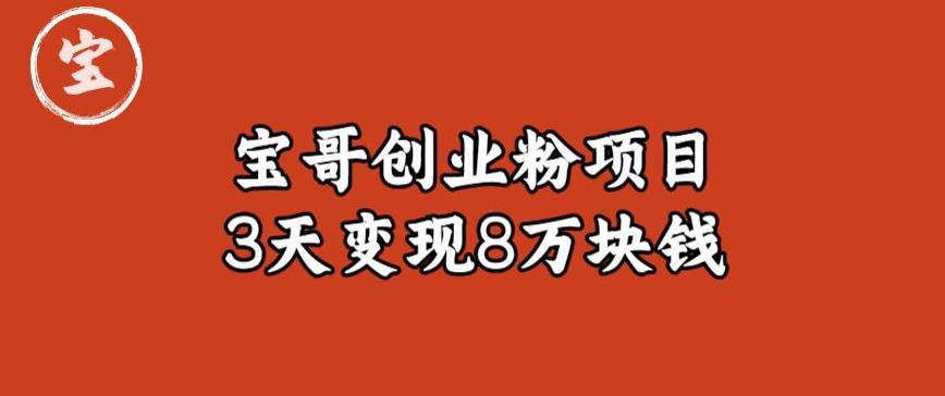 宝哥IP图文创业粉引流项目实战分享：单个账号3天涨粉1万，变现8万块钱（图文教程）【揭秘】-学习资源库