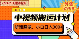 外面卖2980元2023黑科技操作中视频撸收益,听话照做小白日入300+-学习资源库