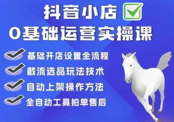 白马电商·0基础抖店运营实操课，基础开店设置全流程，截流选品玩法技术-学习资源库