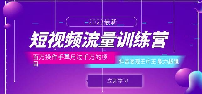 短视频流量训练营：百万操作手单月过千万的项目：抖音变现王中王能力超强-学习资源库