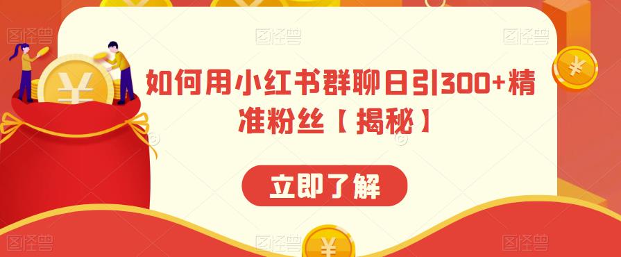 如何用小红书群聊日引300+精准粉丝【揭秘】-学习资源库