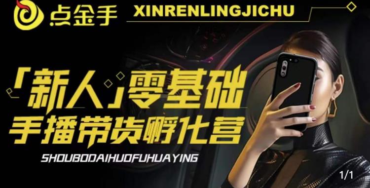 2023点金手·新人零基础手播带货孵化营：账号运营篇+主播话术篇+数据流量篇等-学习资源库