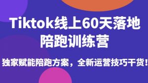 Tiktok线上60天落地陪跑训练营,独家赋能陪跑方案,全新运营技巧干货-学习资源库