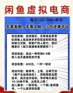 外边收费600多的闲鱼新玩法虚似电商之拼多多助力项目,单号100-300元-学习资源库