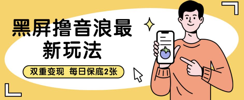 黑屏撸音浪最新玩法，双重变现，每日保底2张【揭秘】-学习资源库