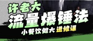 许老大流量爆锤法,小餐饮做大进修课,一年1000家店亲身案例大公开-学习资源库