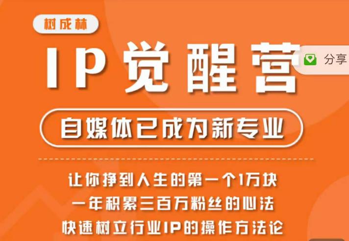 树成林·IP觉醒营，快速树立行业IP的操作方法论，让你赚到人生的第一个1万块（更新）-学习资源库