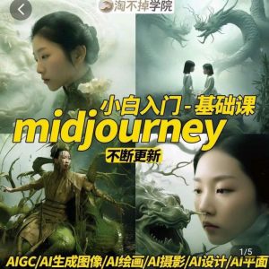 淘不掉学院·midjourney小白入门基础,AI摄影+AI设计+AI绘画-AIGC作图-学习资源库