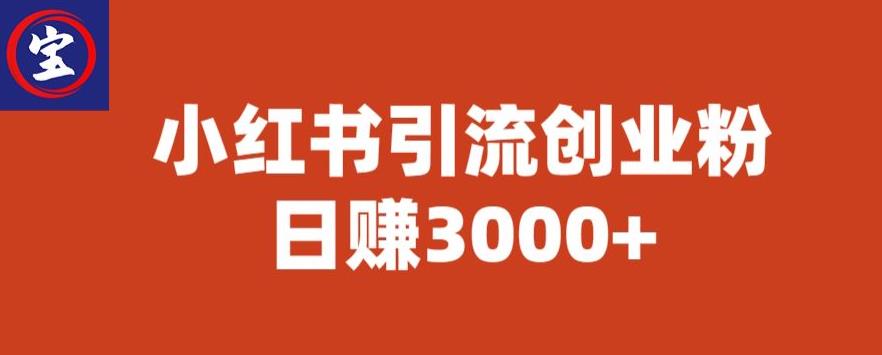 宝哥小红书引流创业粉，日赚3000+【揭秘】-学习资源库