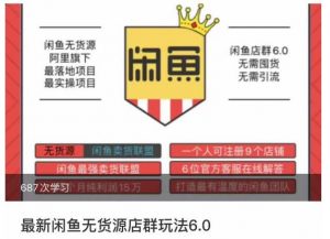 闲鱼无货源店群玩法6.0,无需囤货,无需引流,两个月盈利18W的核心秘籍,所有细节一清二楚-学习资源库