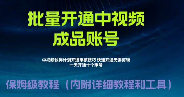 外面收费1980的暴力开通中视频计划教程，内附详细的快速通过中视频伙伴计划的办法-学习资源库