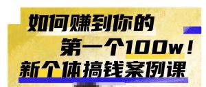 群响新个体钱搞案例库,可直以接抄作业的新体个搞钱案例库,如何赚到你的第一个100w-学习资源库