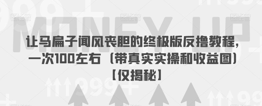 让马扁子闻风丧胆的终极版反撸教程，一次100左右（带真实实操和收益图）【仅揭秘】-学习资源库