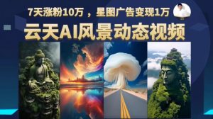 云天AI风景动图视频制作，7天涨粉10万，星图广告变现1万-学习资源库