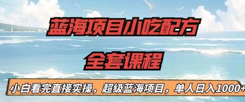 蓝海项目小吃配方全套课程，小白看完直接实操，单人日入1000+【揭秘】-学习资源库