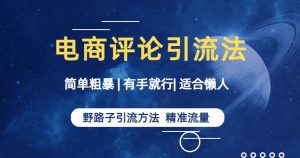 简单粗暴野路子引流-电商平台评论引流大法,适合懒人有手就行【揭秘】-学习资源库