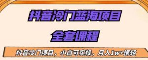 外面收费1288的抖音冷门蓝海项目,新手也可批量操作,月入1W+【揭秘】-学习资源库