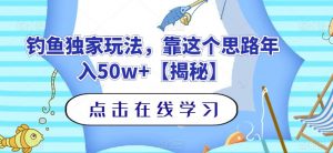 钓鱼独家玩法,靠这个思路年入50w+【揭秘】-学习资源库