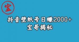 宝哥抖音壁纸号日赚2000+，不需要真人露脸就能操作【揭秘】-学习资源库