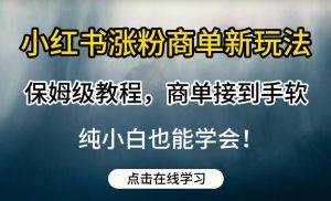 小红书涨粉商单新玩法，保姆级教程，商单接到手软，纯小白也能学会【揭秘】-学习资源库