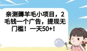 亲测薅羊毛小项目,2毛钱一个广告,提现无门槛!一天50+【揭秘】-学习资源库
