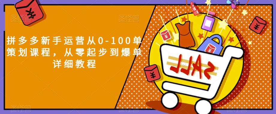 拼多多新手运营从0-100单策划课程，从零起步到爆单详细教程-学习资源库
