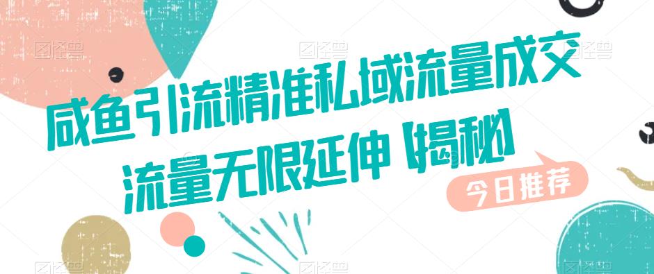咸鱼引流精准私域流量成交流量无限延伸【揭秘】-学习资源库