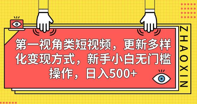 第一视角类短视频，更新多样化变现方式，新手小白无门槛操作，日入500+【揭秘】-学习资源库