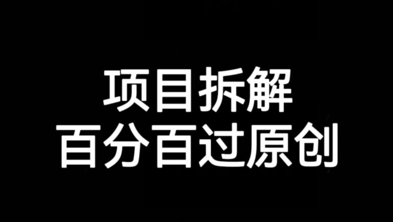 项目拆解赛道百分百过原创【揭秘】-学习资源库