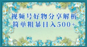 视频号好物分享解析,简单粗暴可以批量方大的项目【揭秘】-学习资源库