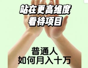 2023最火项目:站在更高维度看待项目,普通人如何月入十万【揭秘】-学习资源库