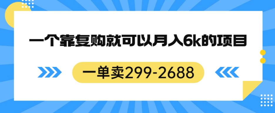 一单卖299-2688，一个靠复购就可以月入6k的暴利项目【揭秘】-学习资源库